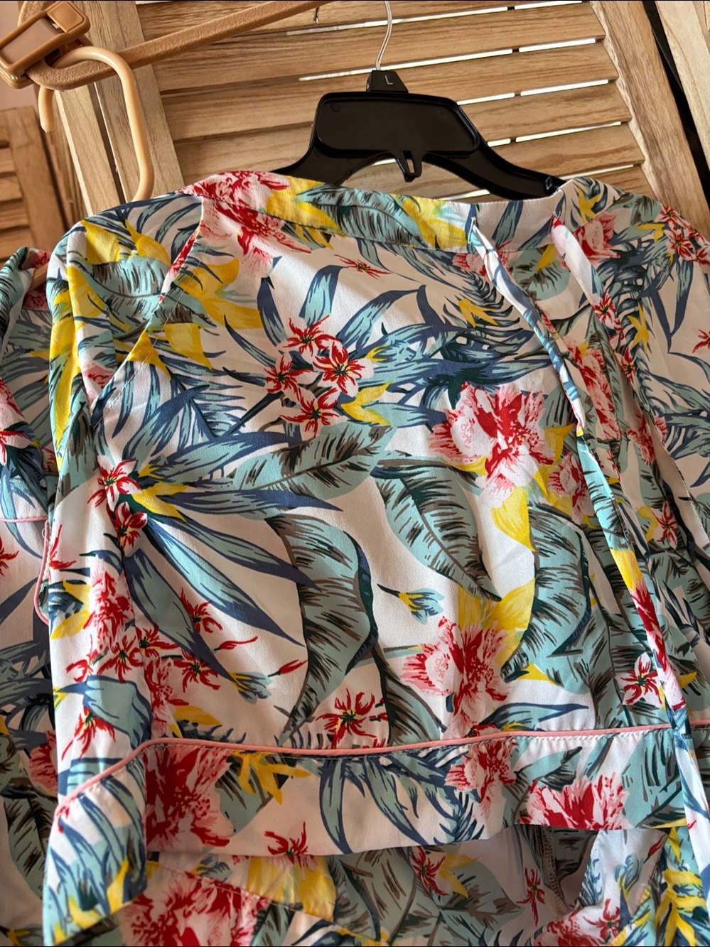 Cynthia Rowley White Tropical Floral Pajama Set Large - Picture 2 of 5
